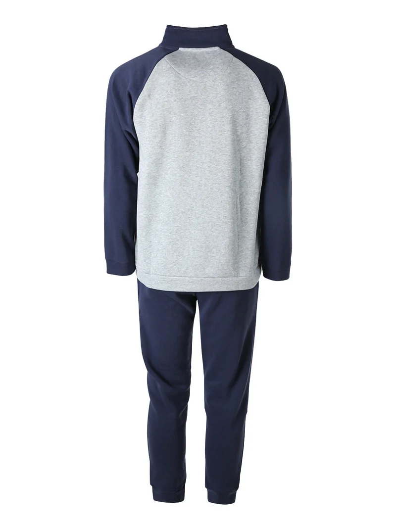 Completo tuta felpata da uomo 2 pezzi full zip - grigio