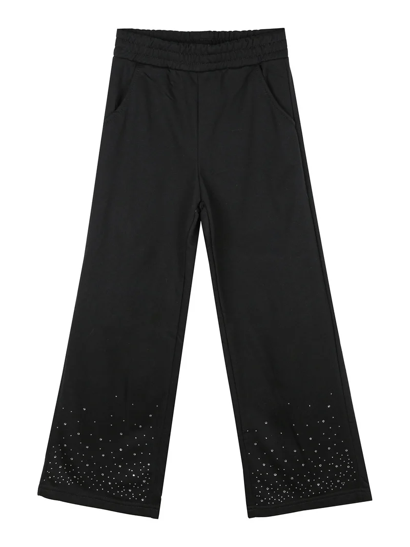 Completo 3 pezzi da bambina con strass - nero