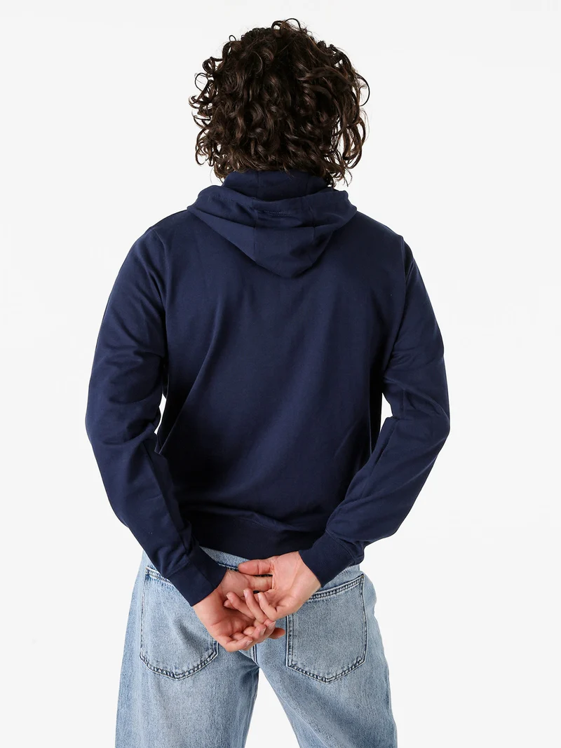 Felpa da uomo full zip con cappuccio - blu scuro