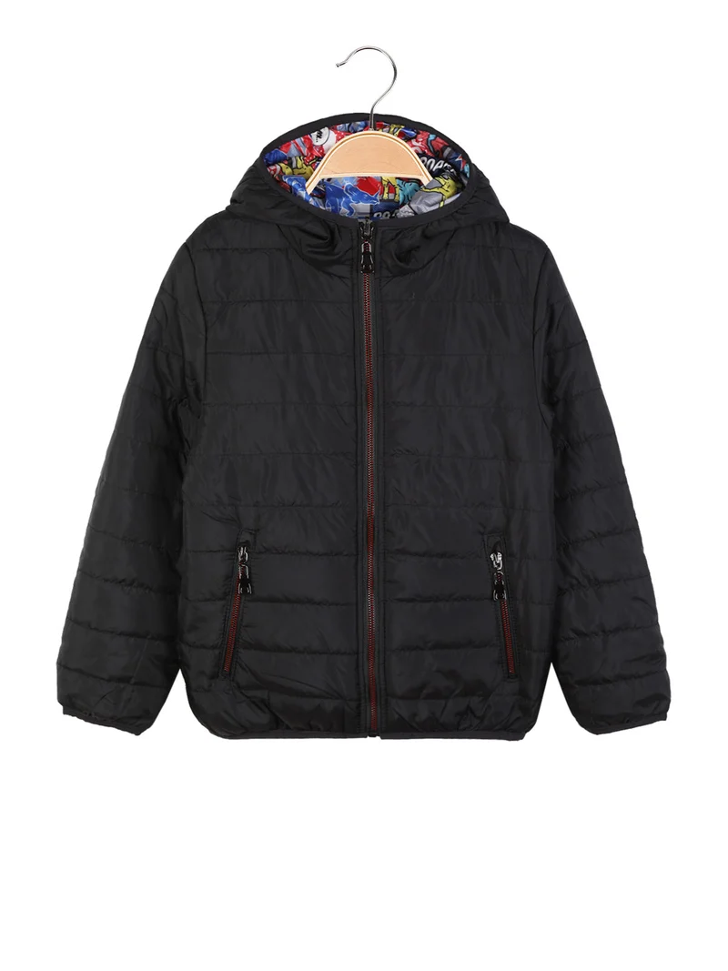 Giacca reversibile da bambino con stampe - nero
