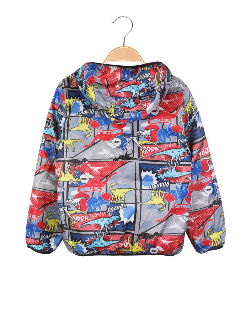 Giacca reversibile da bambino con stampe - nero