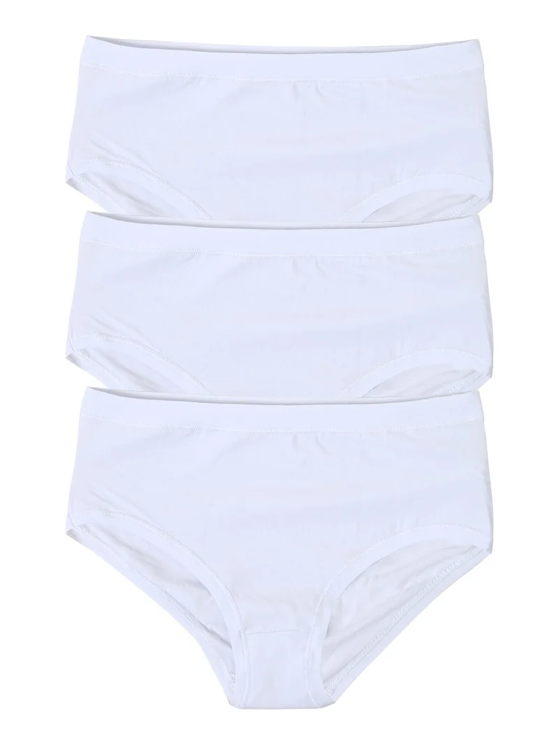 Confezione da 3 maxi slip in cotone bielastico - bianco
