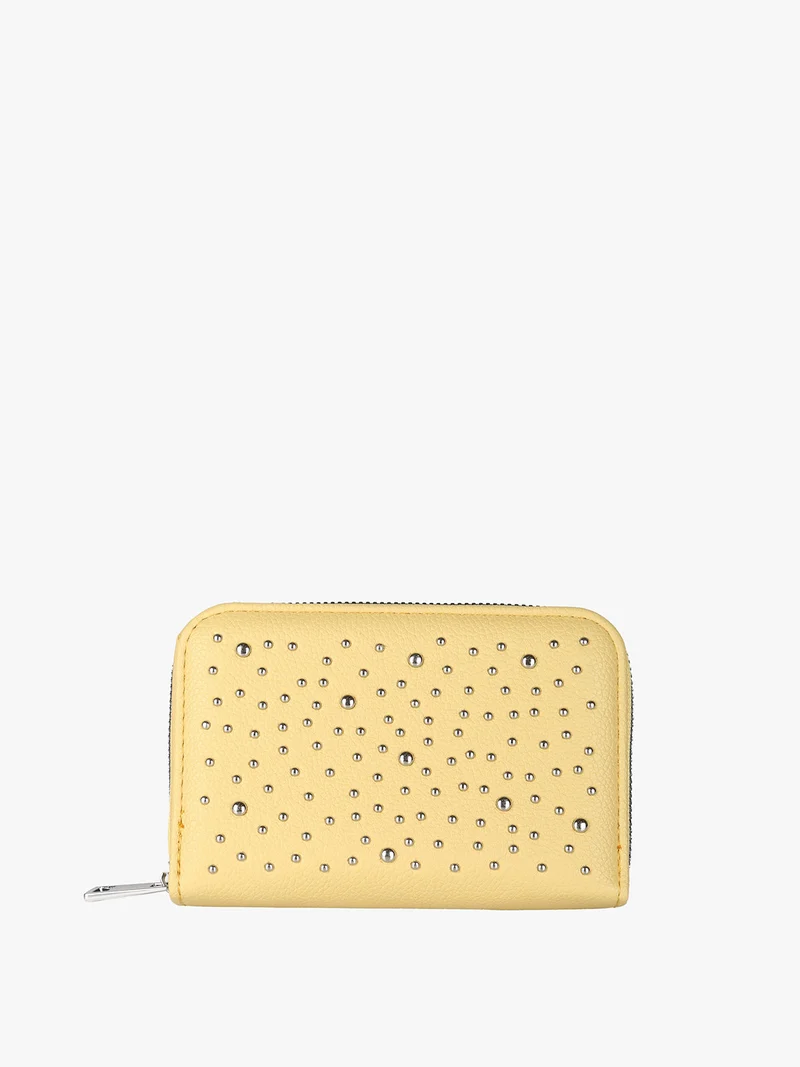 Portafoglio donna con borchie - giallo