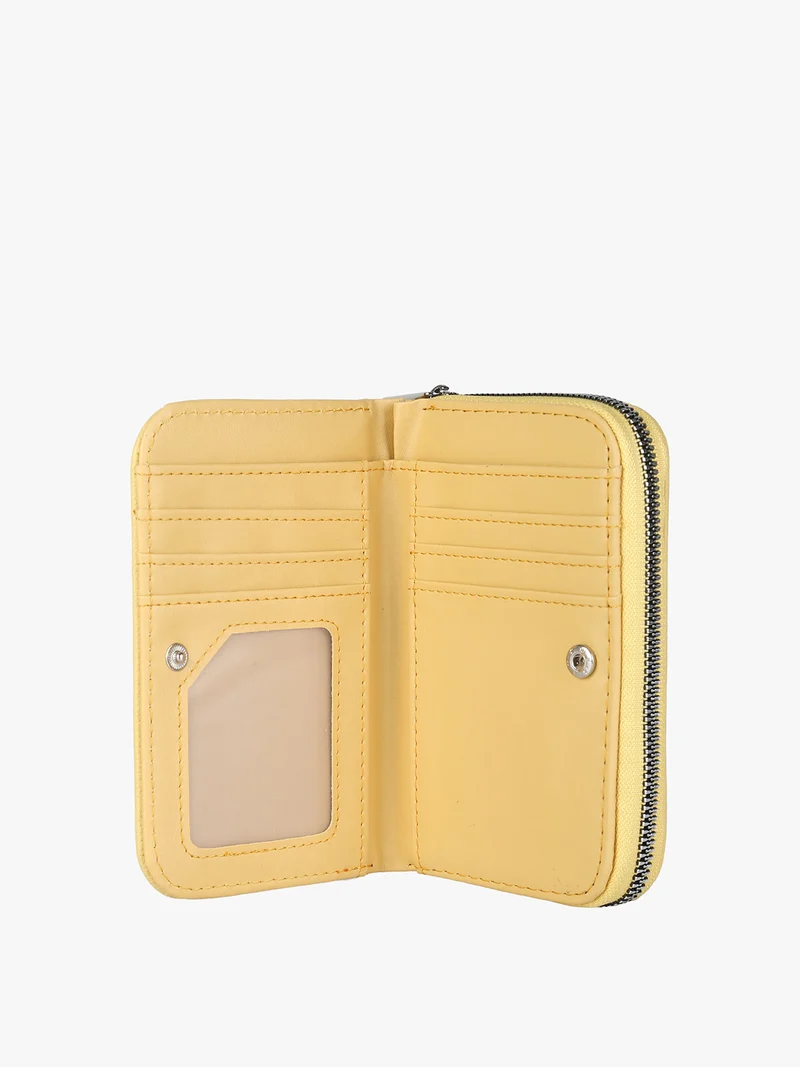Portafoglio donna con borchie - giallo
