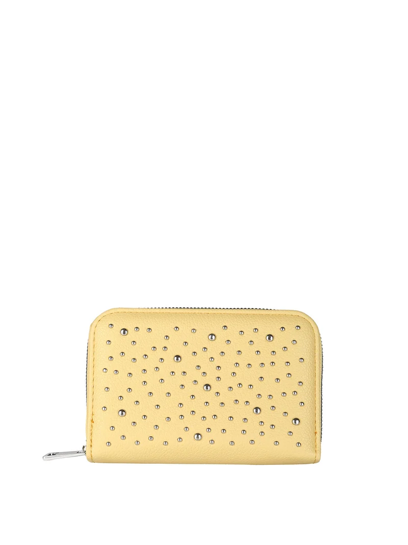 Portafoglio donna con borchie - giallo