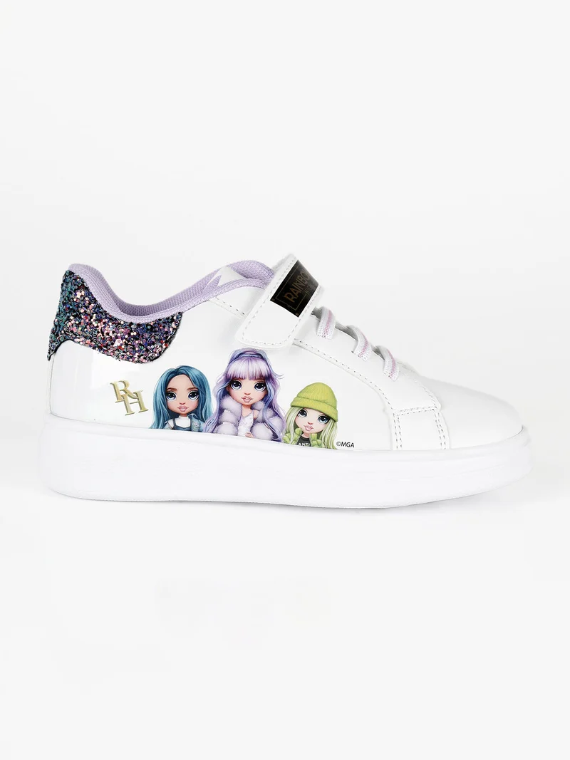 Sneakers bambina in ecopelle con strappo - bianco