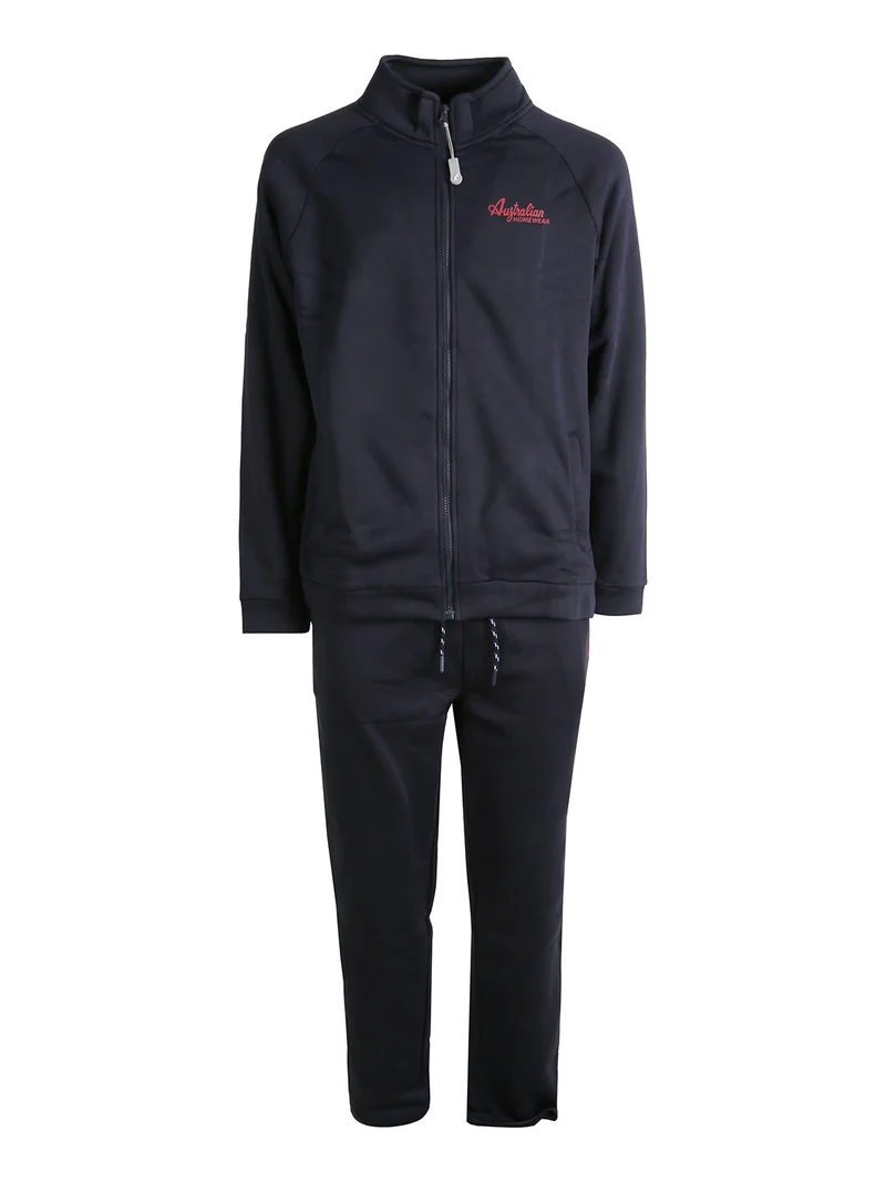 Completo tuta da uomo 2 pezzi full zip con interno felpato - blu scuro