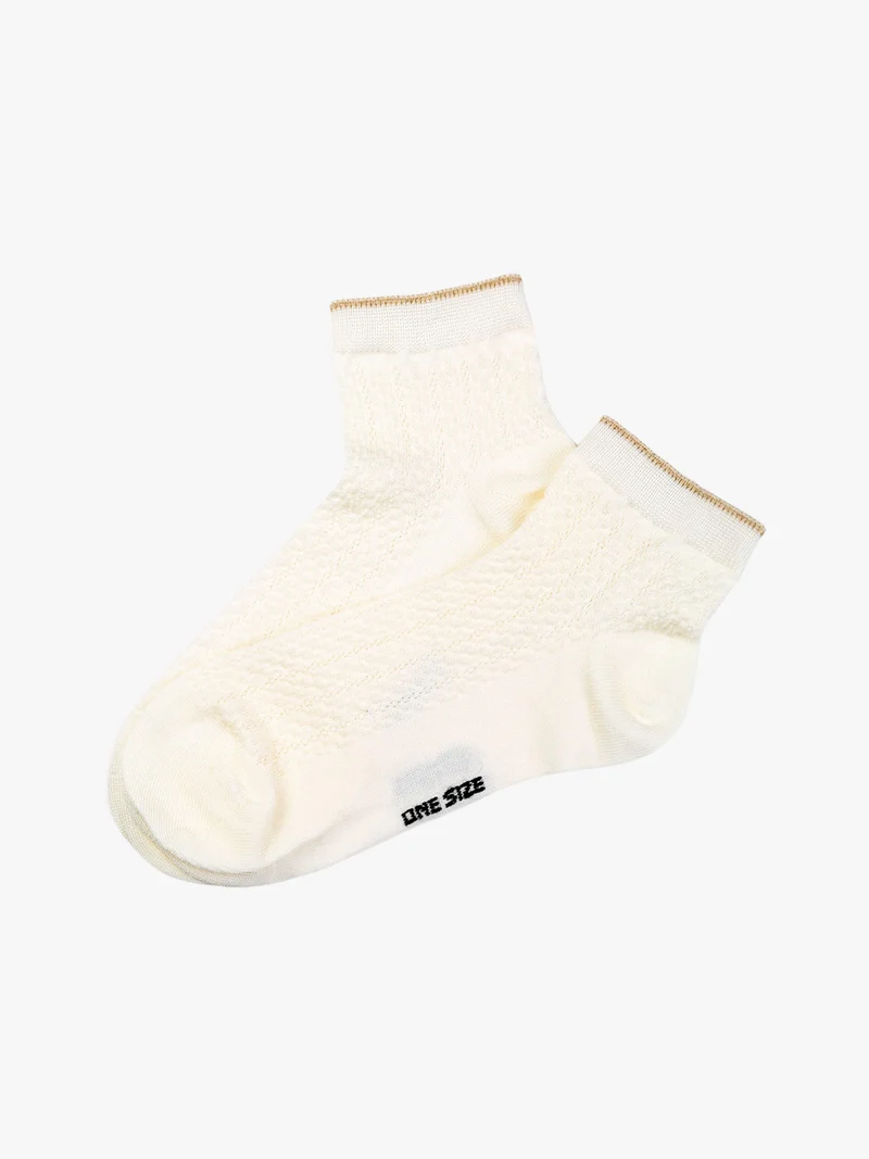 Calze corte da donna in cotone mercerizzato - beige