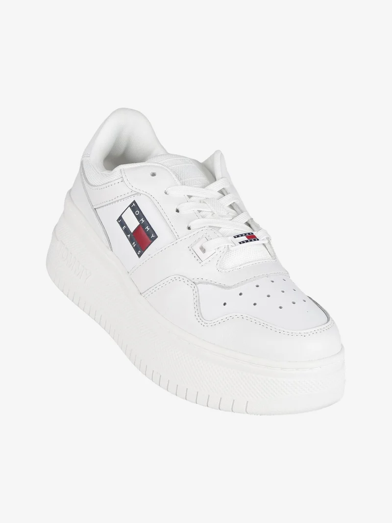 Retro Basket Flatf Sneakers in pelle donna con zeppa - bianco