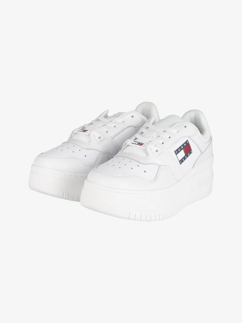 Retro Basket Flatf Sneakers in pelle donna con zeppa - bianco