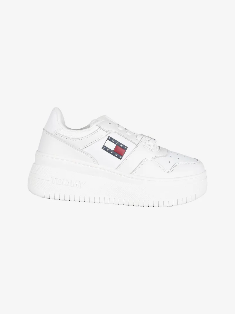 Retro Basket Flatf Sneakers in pelle donna con zeppa - bianco