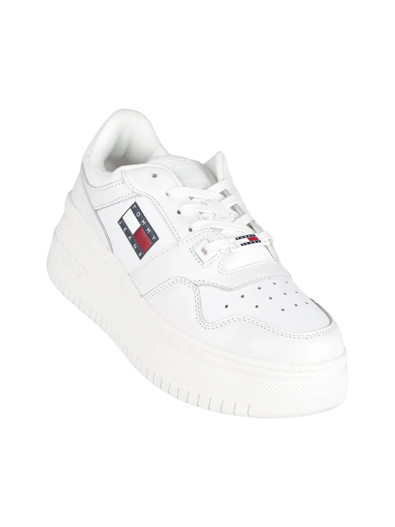 Retro Basket Flatf Sneakers in pelle donna con zeppa - bianco