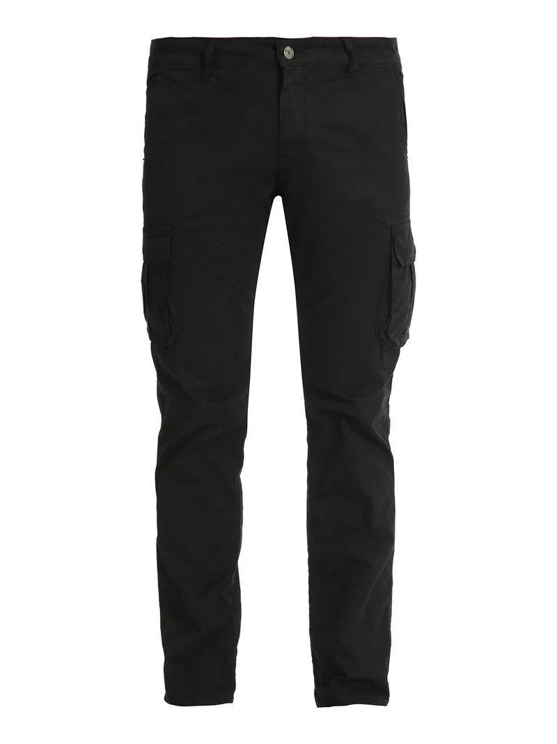Pantaloni in cotone uomo con tasconi - nero