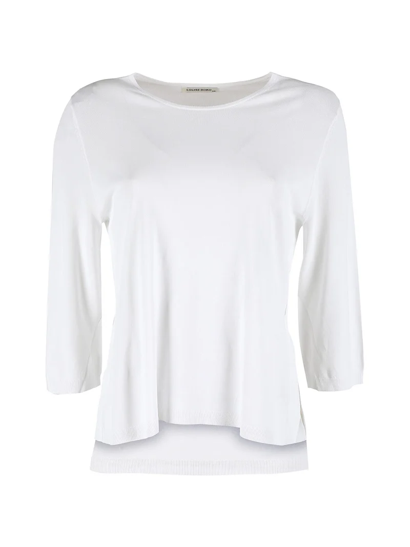 Pullover donna con maniche a tre quarti - bianco