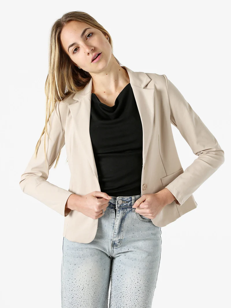 Blazer donna con bottoni - beige