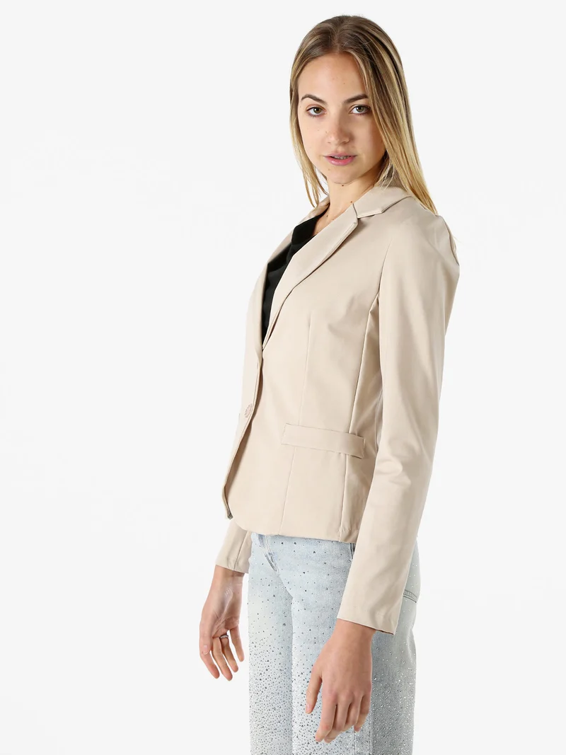 Blazer donna con bottoni - beige