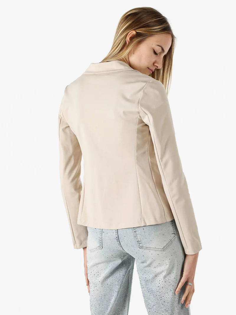 Blazer donna con bottoni - beige