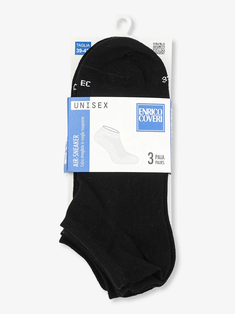 Confezione da 3 paia di calze corte traspiranti - nero