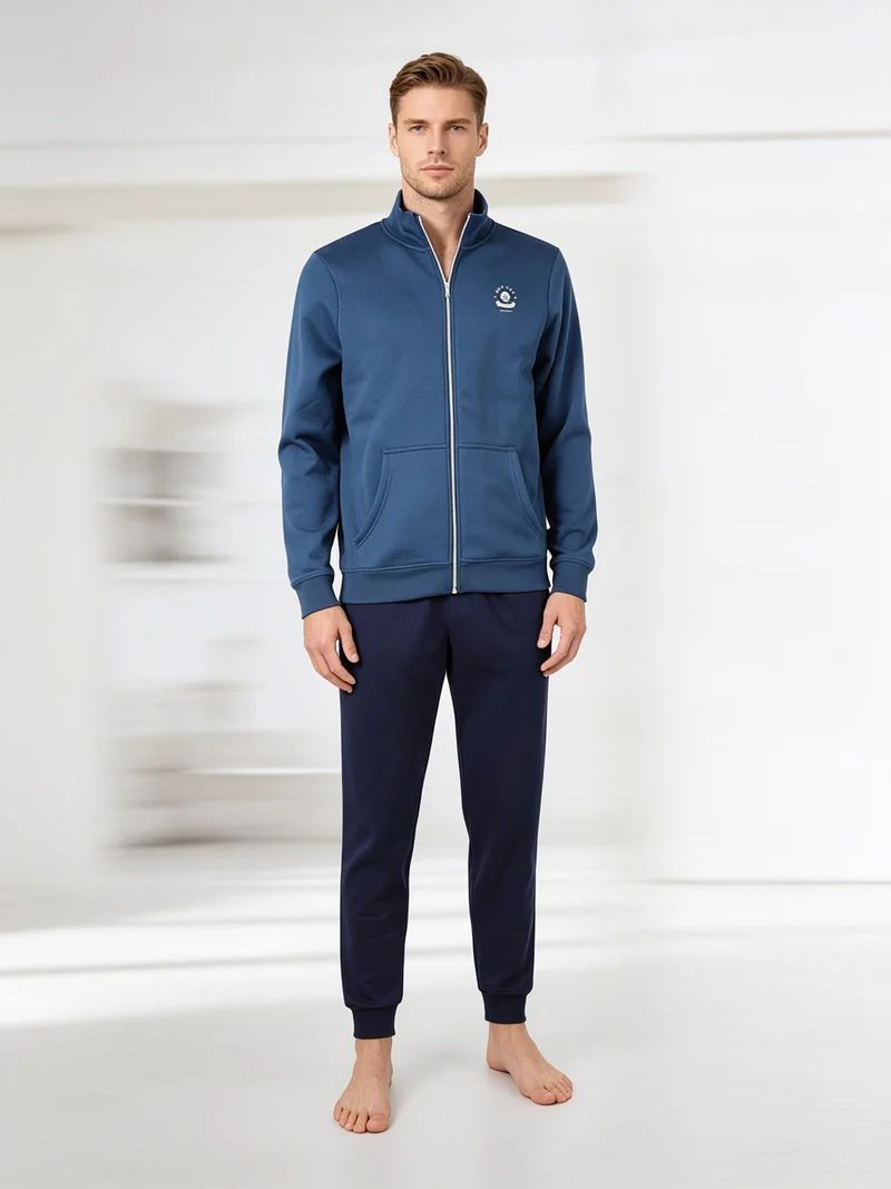 Completo tuta da uomo felpata con zip intera - avion