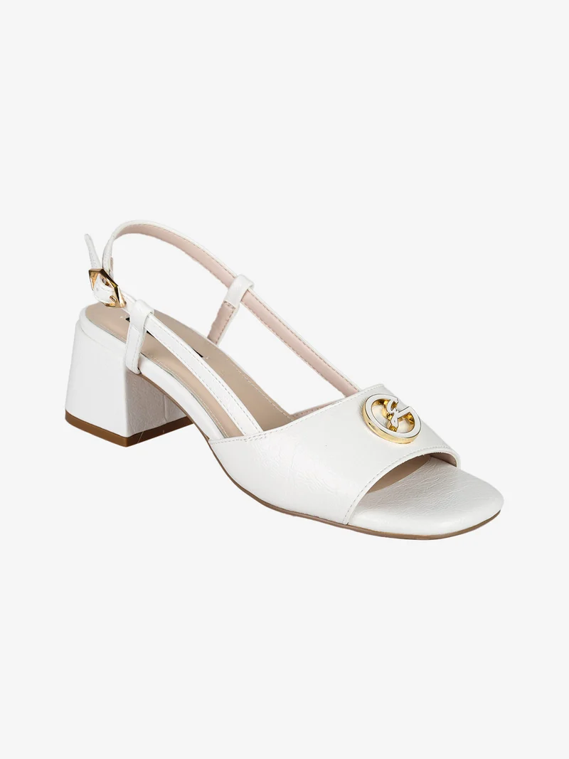 Sandali da donna con tacco largo - bianco