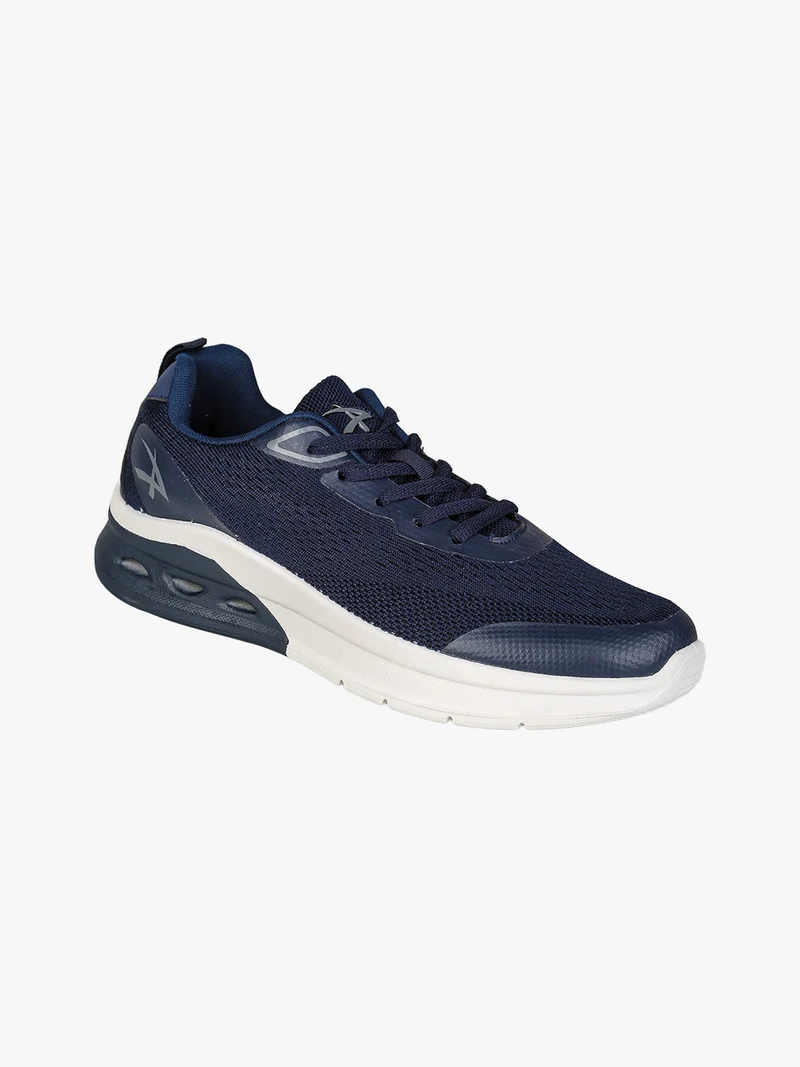 Sneakers sportive da uomo in maglia - blu scuro
