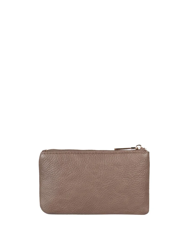 Bustina donna in ecopelle con cerniera - taupe