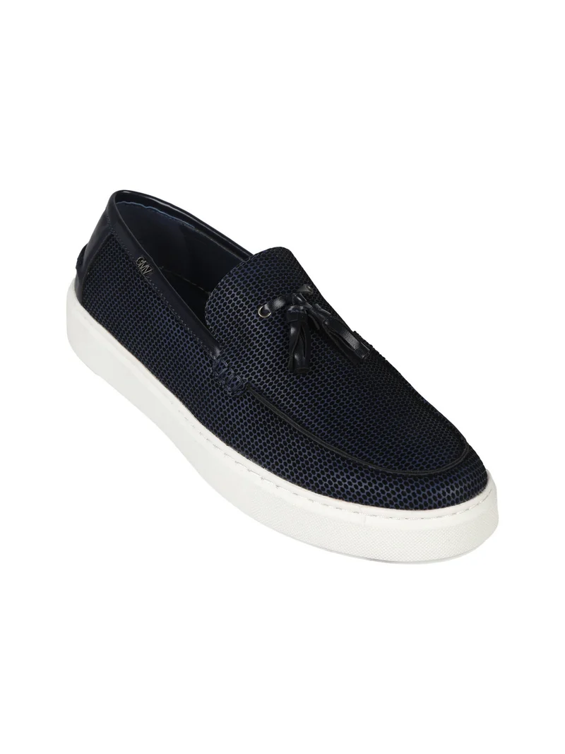 Mocassini da uomo con nappine - blu scuro