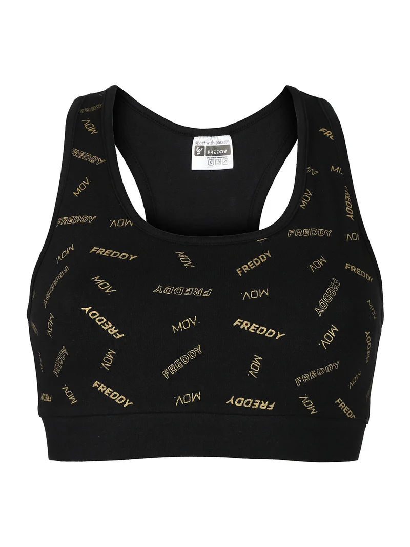 Top donna sportivo con stampe - nero