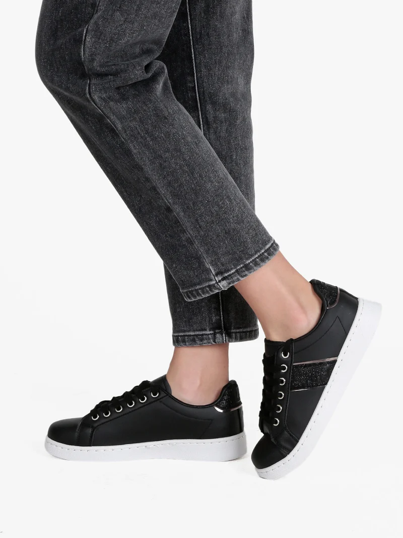 Sneakers donna stringate - nero