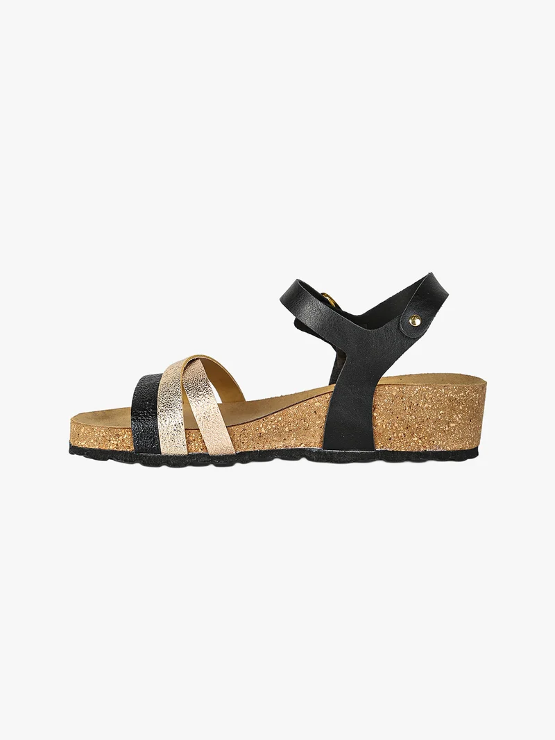 Sandali donna con zeppa - nero
