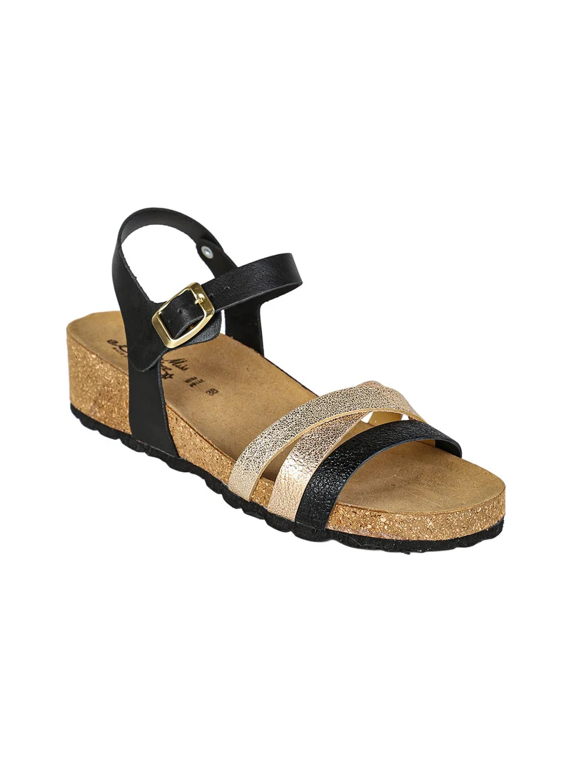 Sandali donna con zeppa - nero