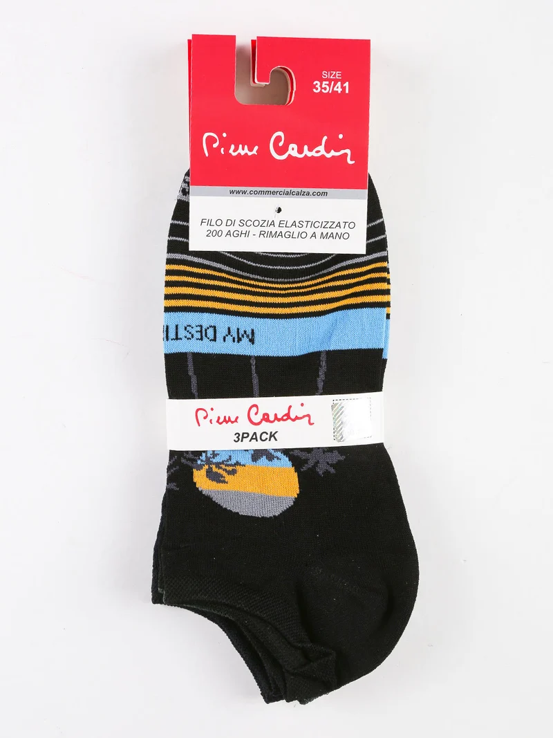 Calze corte donna con stampe Confezione 3 paia - nero
