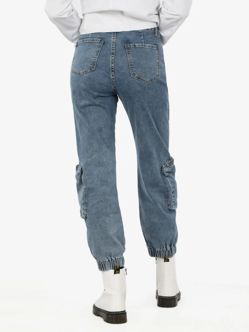 Jeans donna multitasche con polsini - jeans