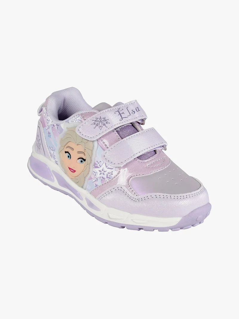 Sneakers da bambina con strappi e luci - lilla