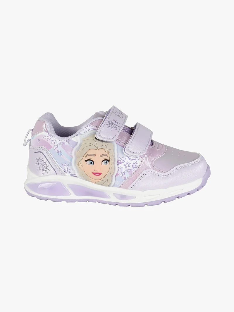 Sneakers da bambina con strappi e luci - lilla