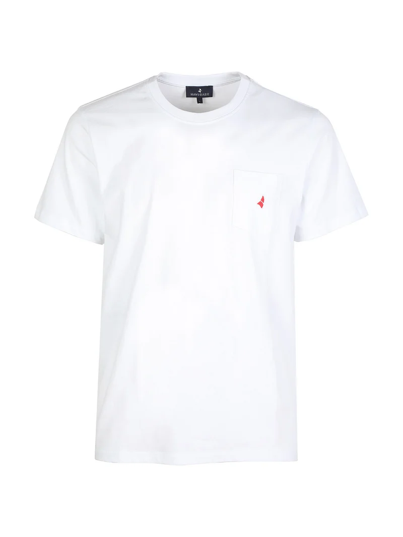 T-shirt uomo manica corta con taschino - bianco
