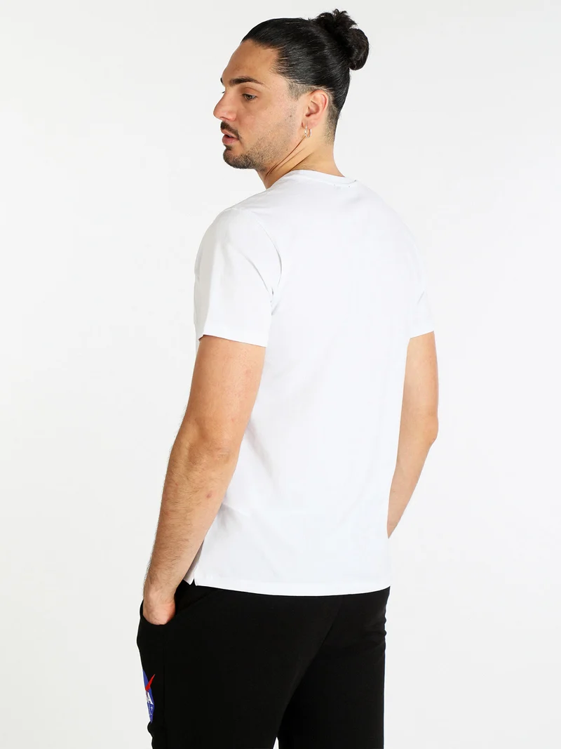 T-shirt uomo manica corta con taschino - bianco