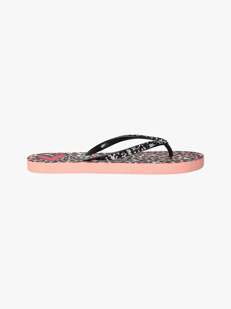 Infradito donna animalier in gomma con strass e pietre - rosa