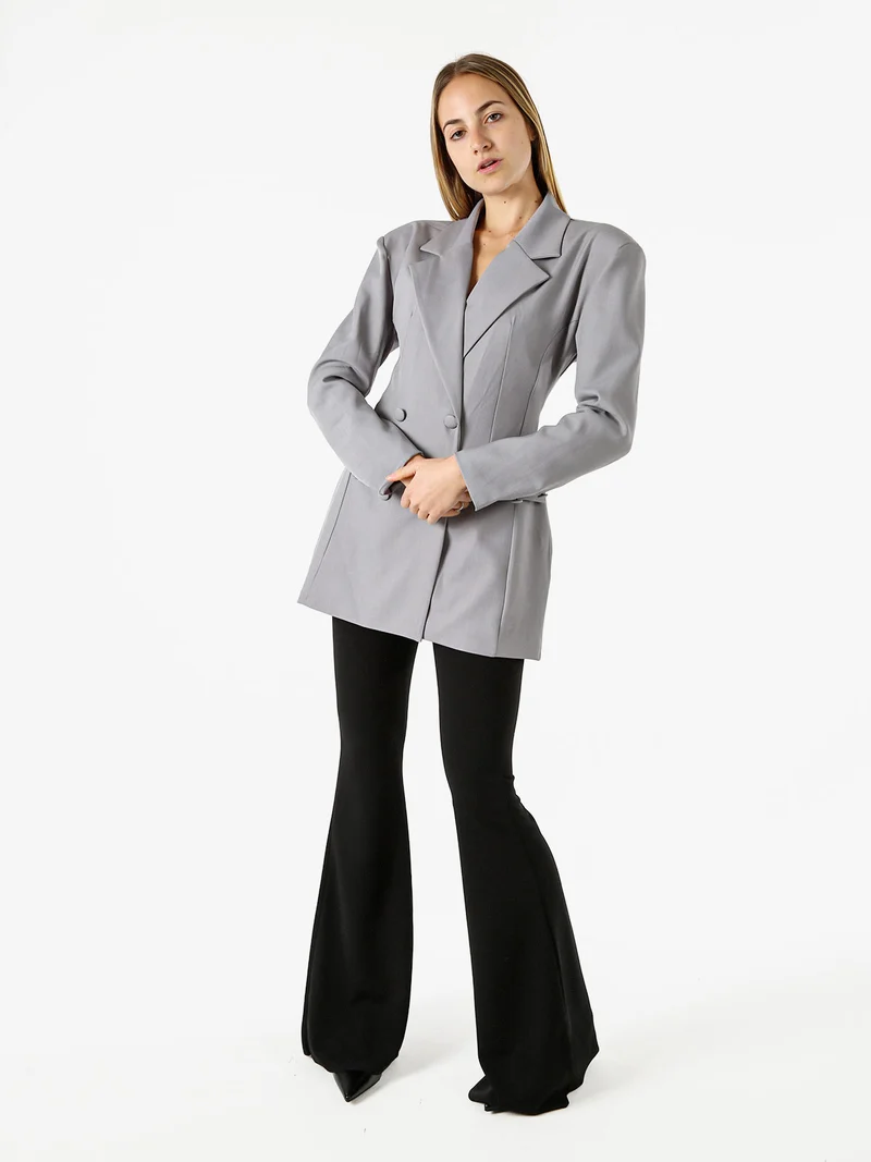 Blazer donna elegante a doppiopetto - grigio