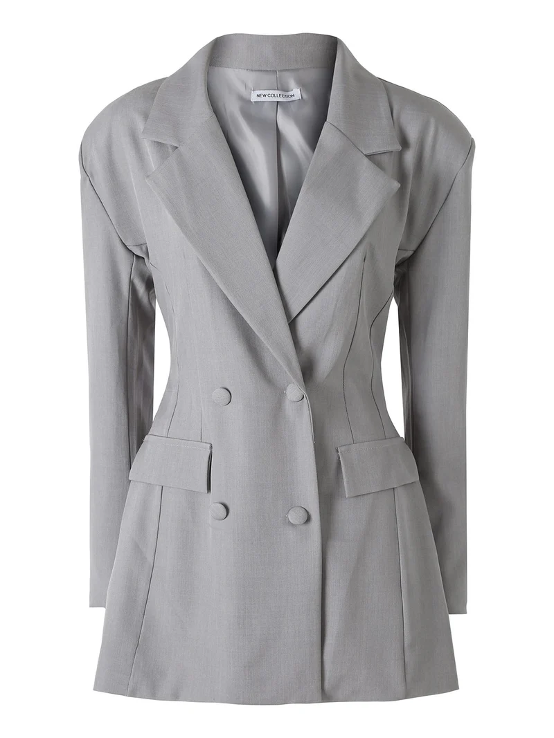 Blazer donna elegante a doppiopetto - grigio