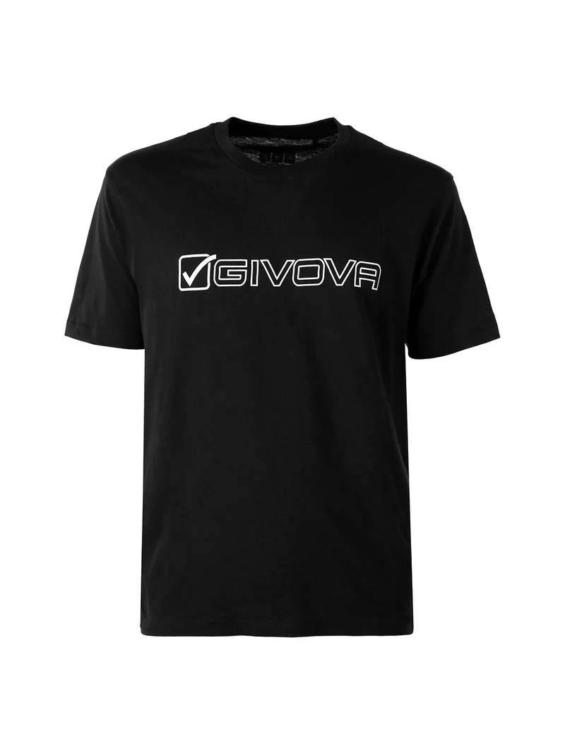 T-shirt da uomo in cotone con logo - nero