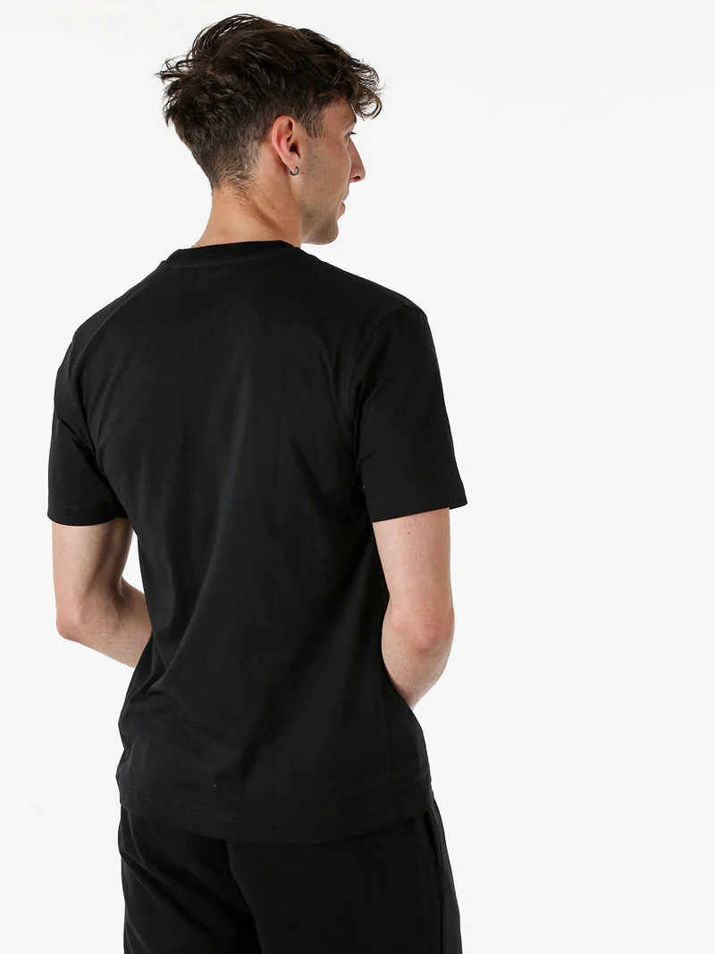 T-shirt da uomo in cotone con logo - nero