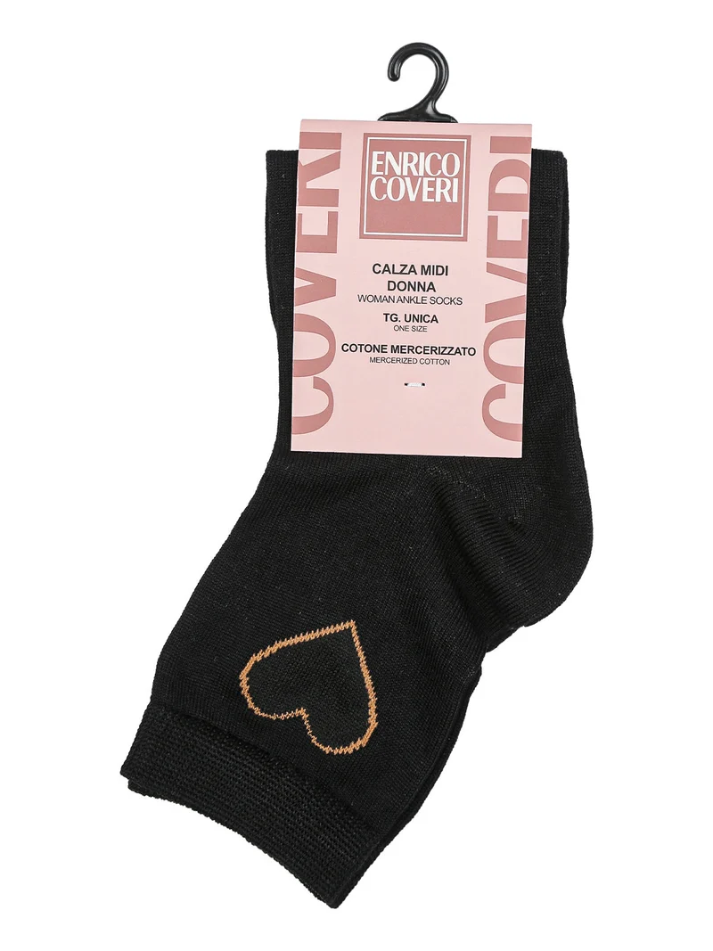 Calze midi da donna in cotone mercerizzato - cammello