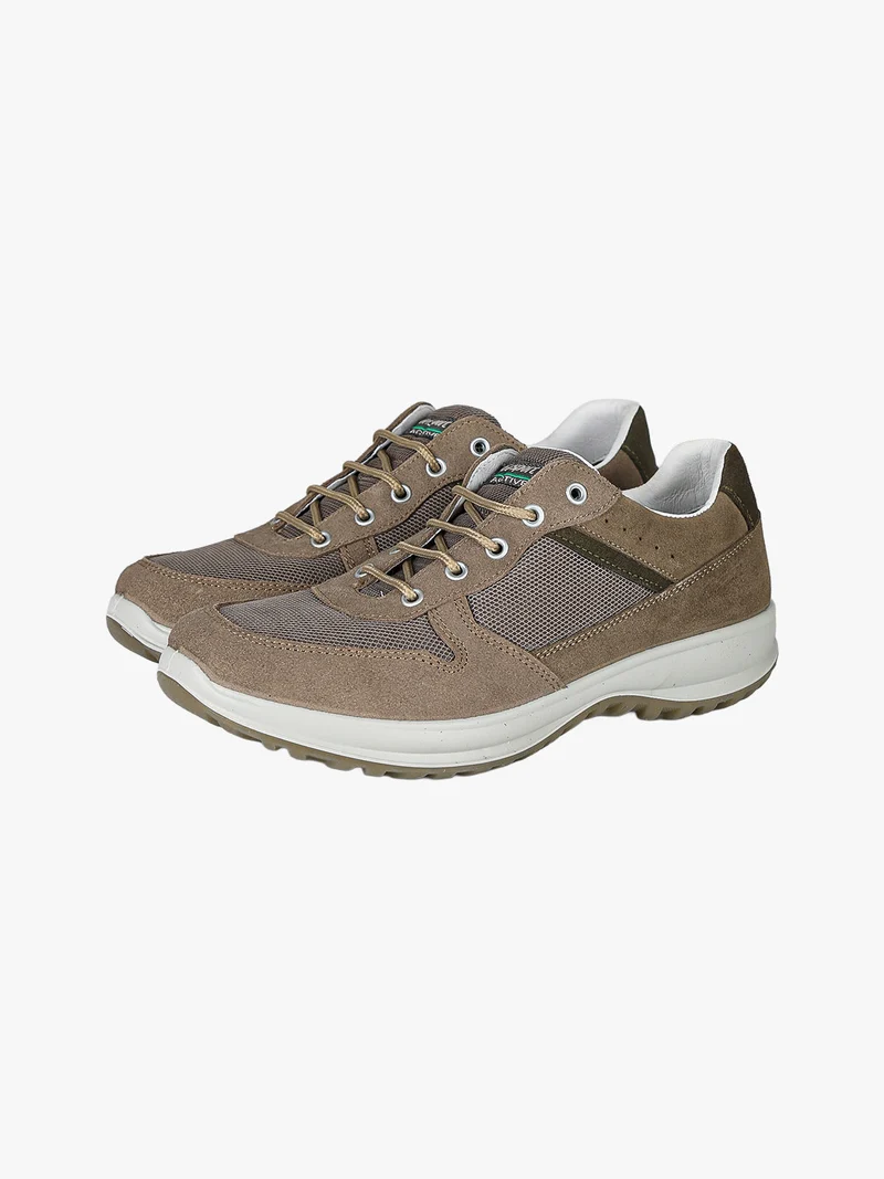 Sneakers da uomo in pelle e nylon - taupe
