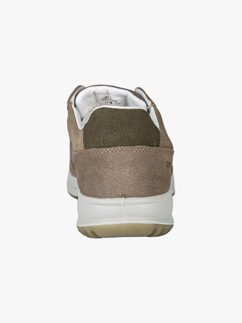 Sneakers da uomo in pelle e nylon - taupe