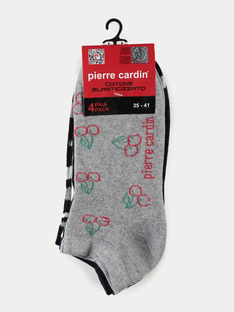 Calze corte donna con stampe. Confezione da 4 paia - grigio