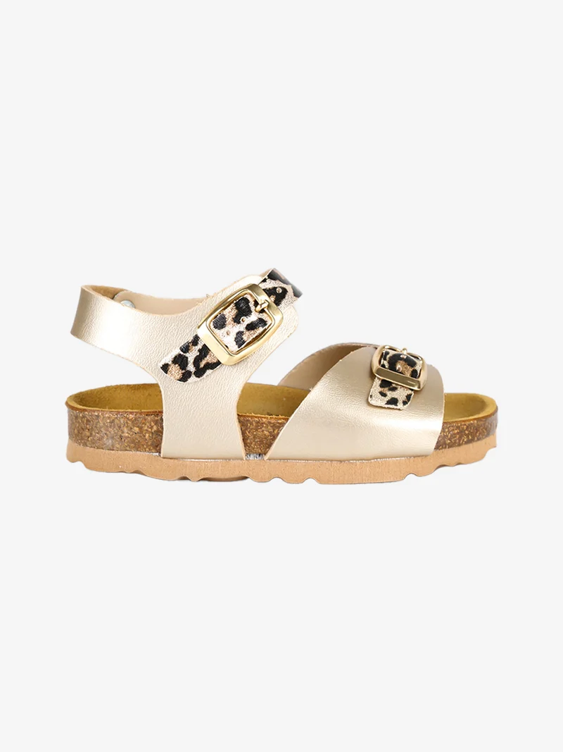 Sandali da bambina con fantasia animalier e cinturino alla caviglia - multicolore