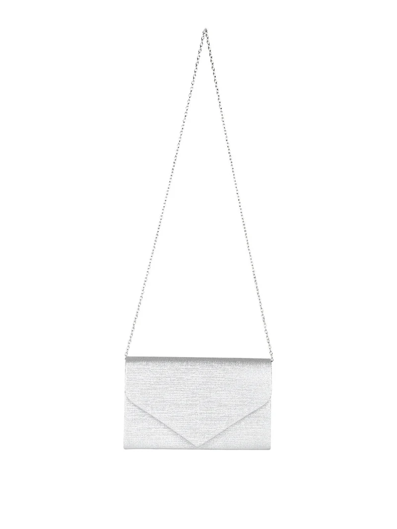 Pochette donna brillantinata - argento