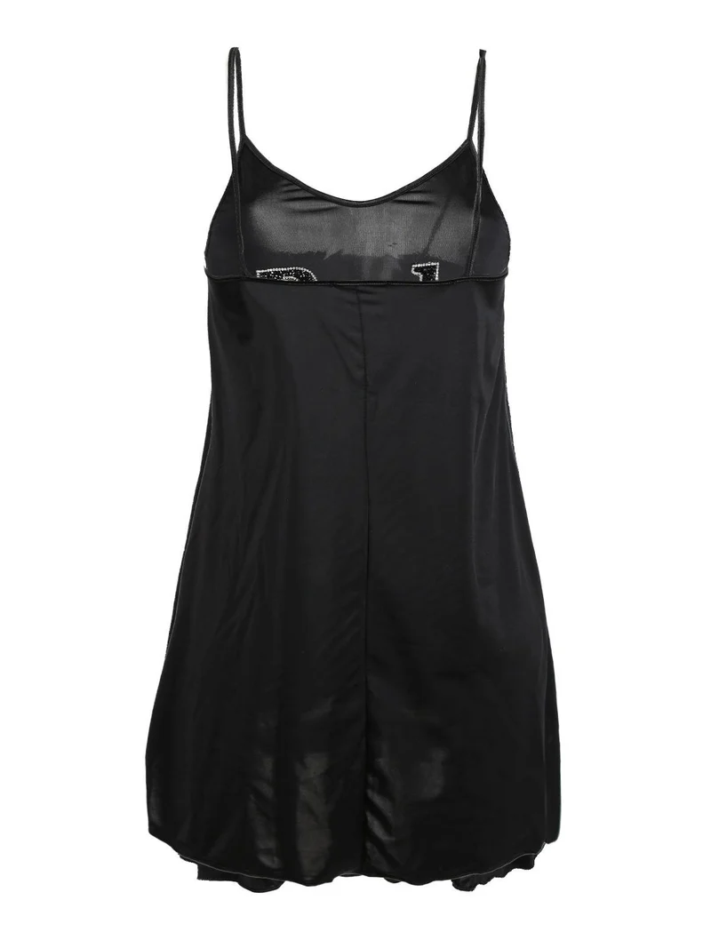 Sottoveste con strass - nero