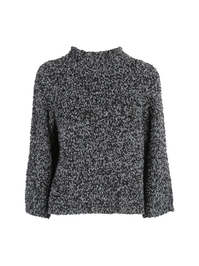 Maglione donna in bouclè - nero